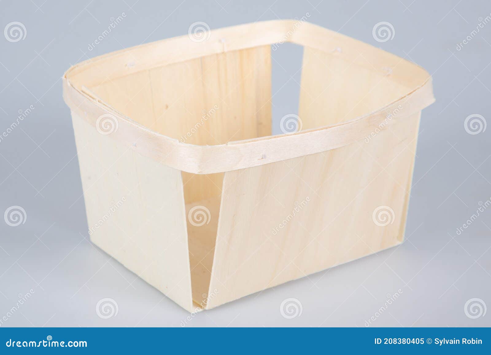 Empty Box Little Crate in Wooden Small Container for Fruits Stock Image