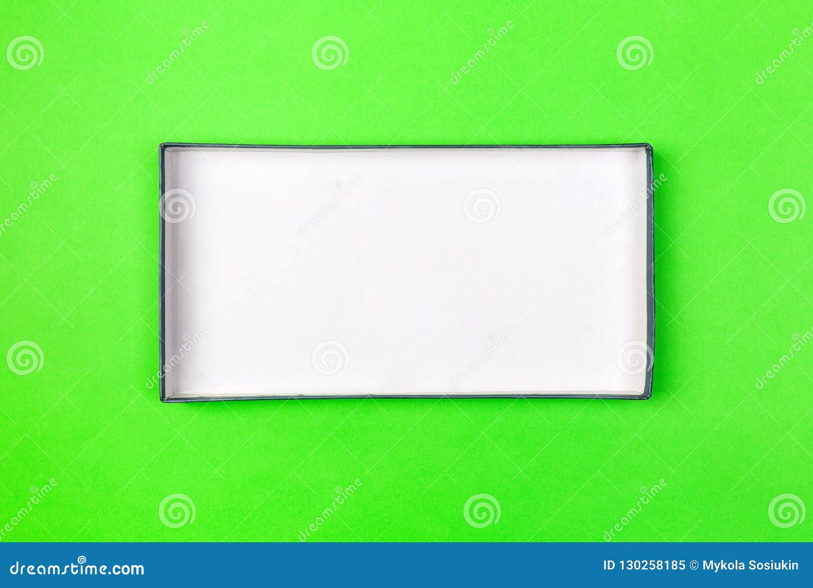 Empty Box for Product on Green Background. Top View Stock Image Image