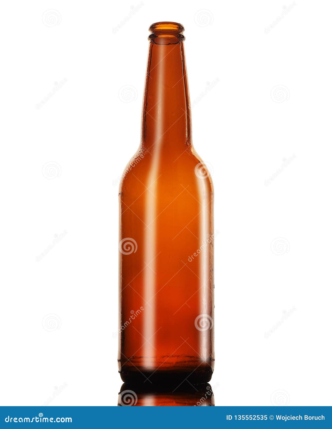 Empty brown beer bottle stock image. Image of drops 135552535
