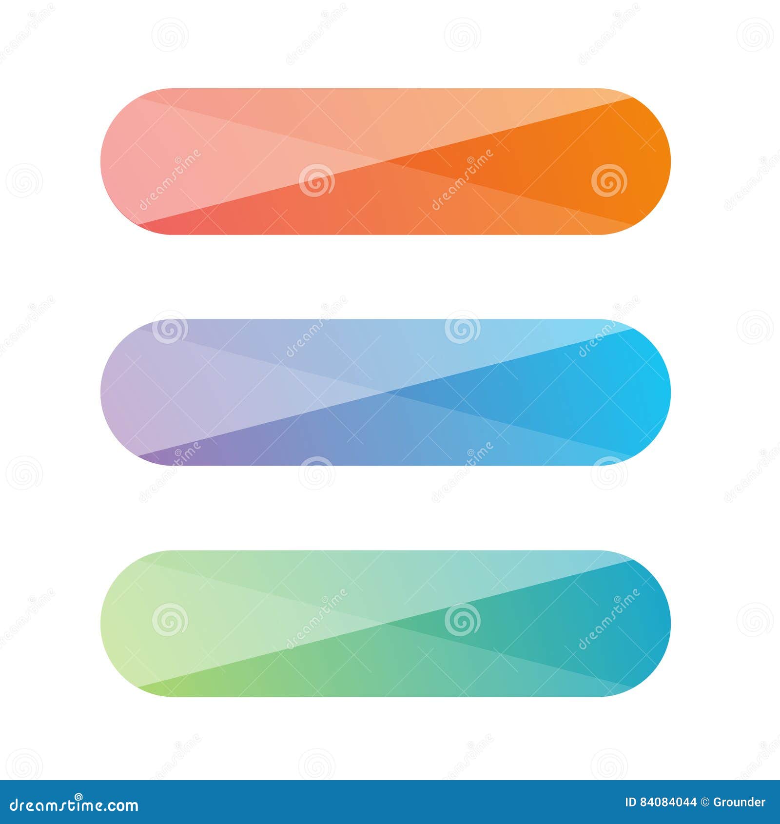 Empty Button Set Flat Design Stock Vector - Illustration of computer ...