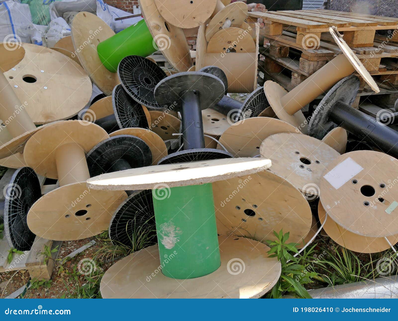 Cable Reels - Wooden Construction Stock Image | CartoonDealer.com #38950057