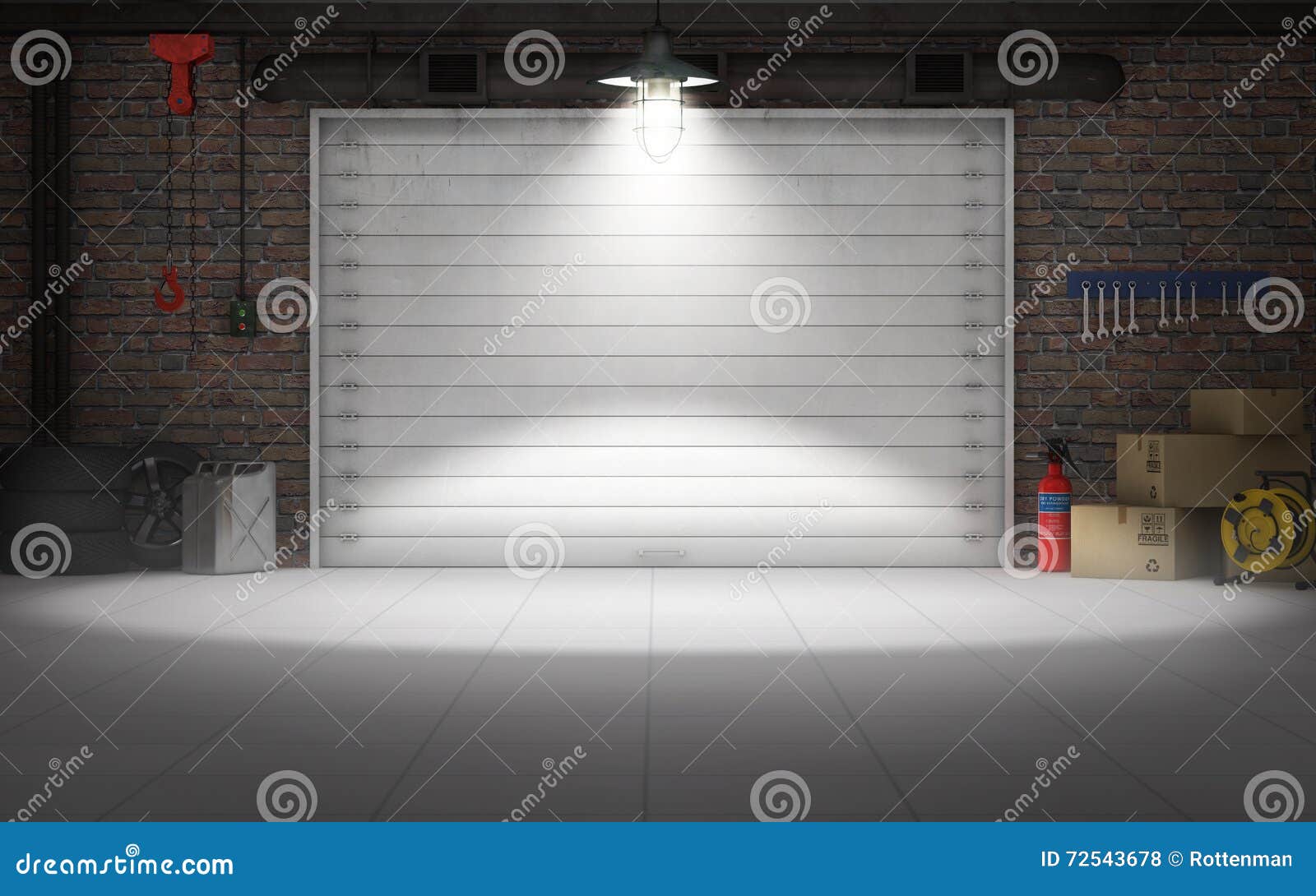 Empty Car Repair Garage Background Stock Illustration - Illustration of