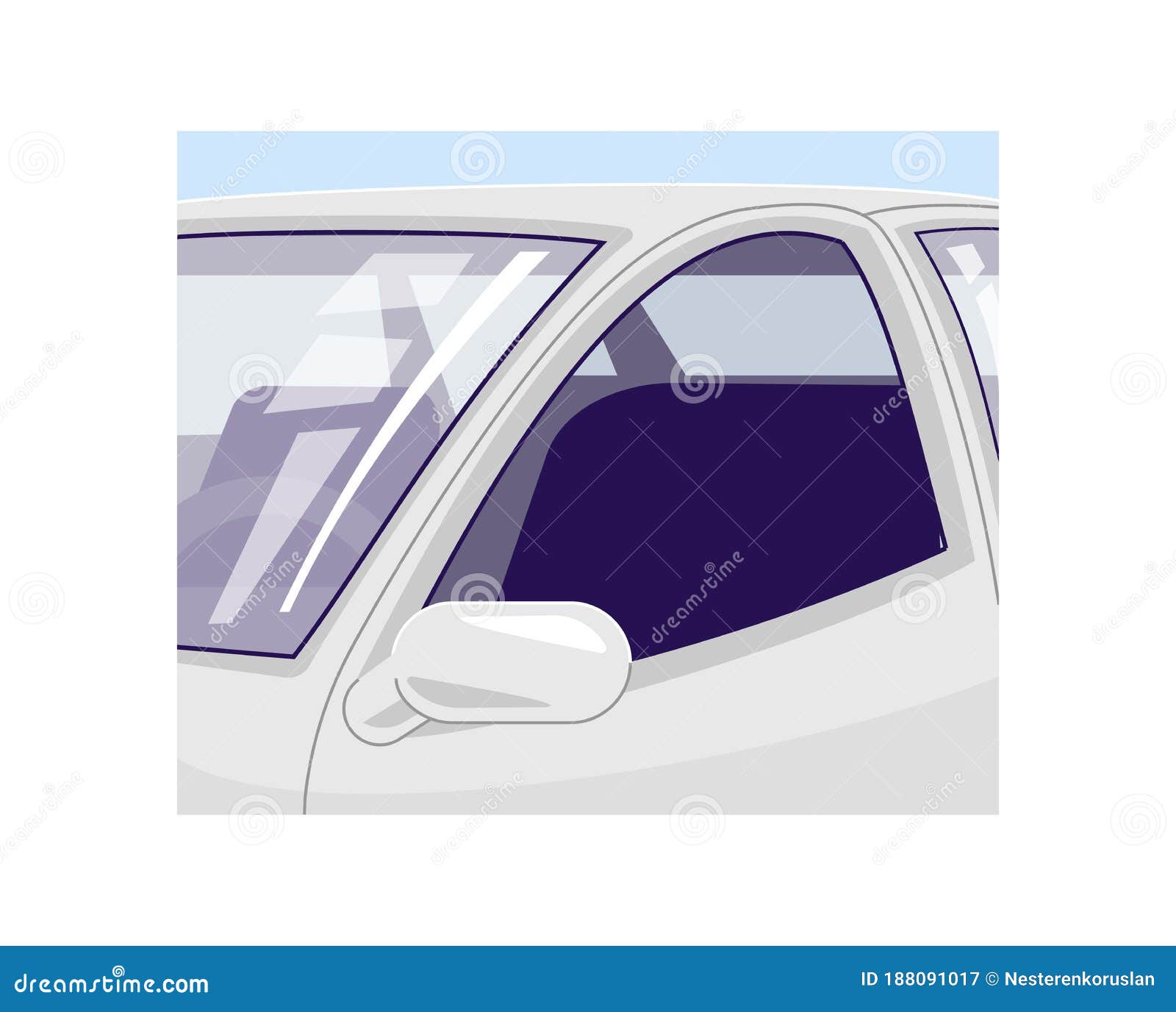 Empty Car Semi Flat Vector Illustration Stock Vector - Illustration of
