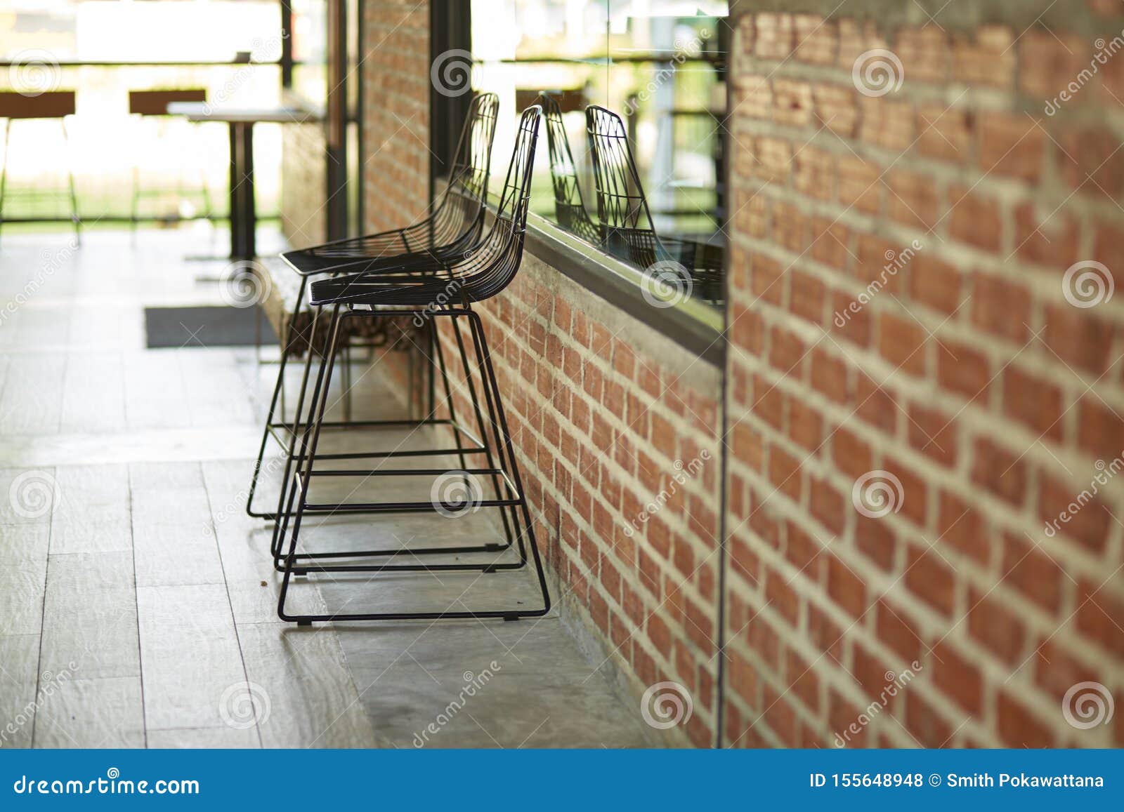 Empty Chair in Front of the Brick Wall Stock Photo - Image of beverage,  building: 155648948