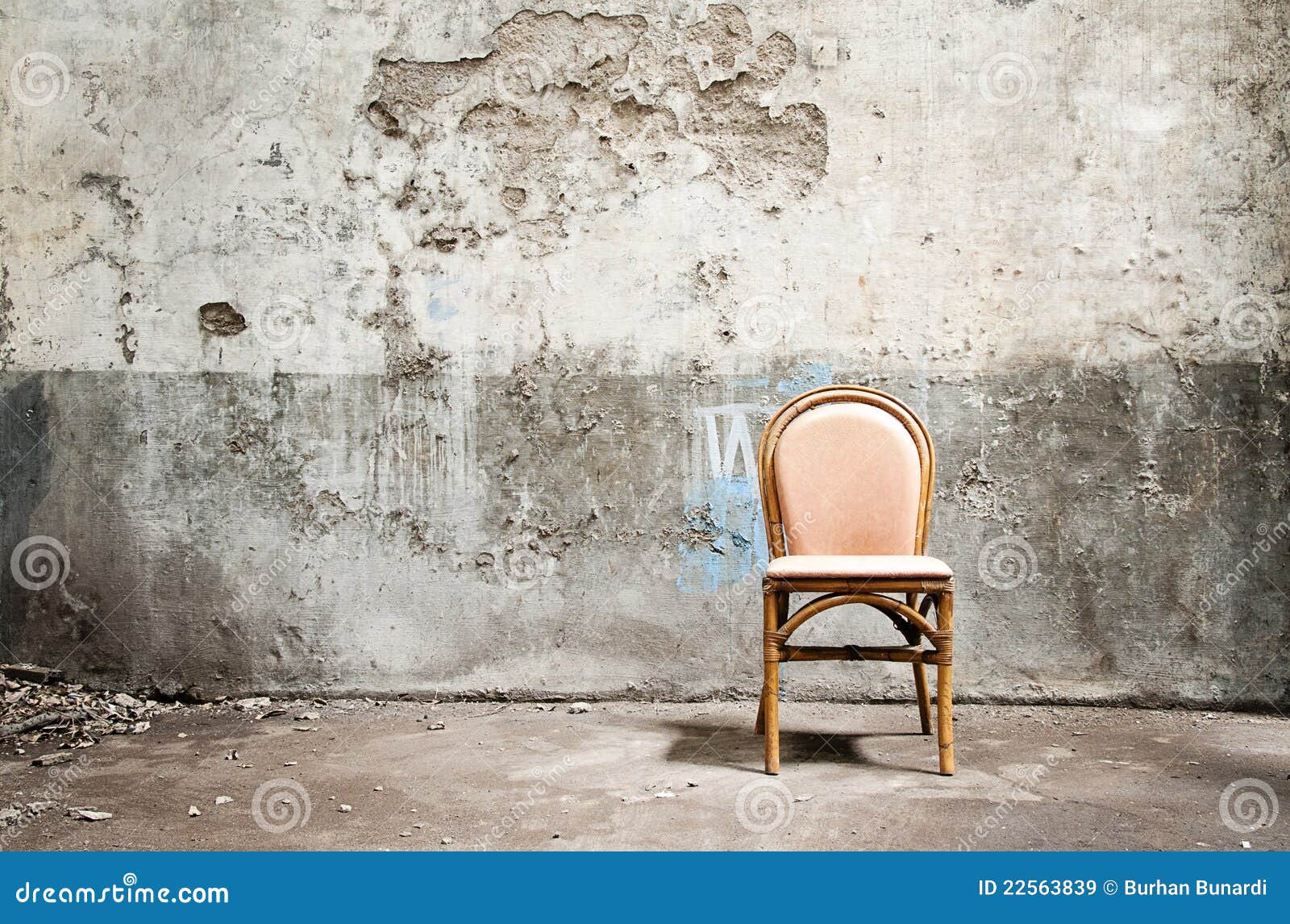 Empty Chair and Grungy Wall Stock Image - Image of dark, rust: 22563839