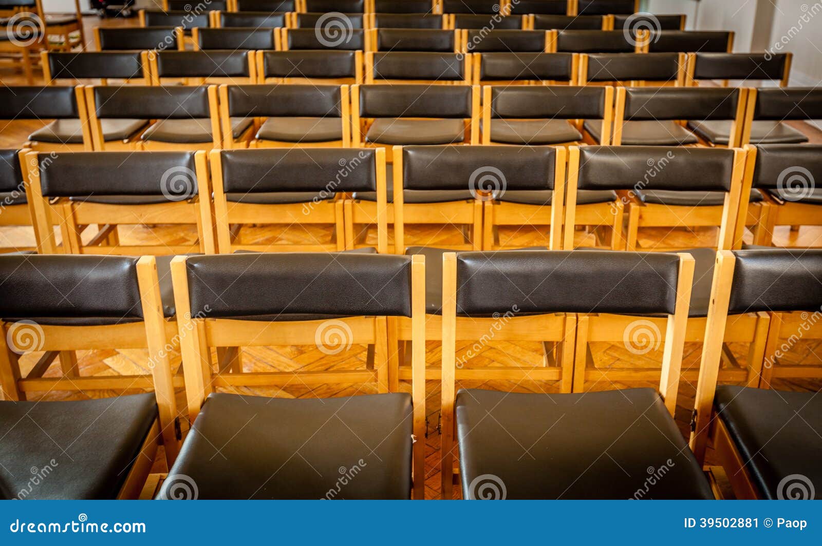 Empty chairs in the church stock image. Image of rows 39502881