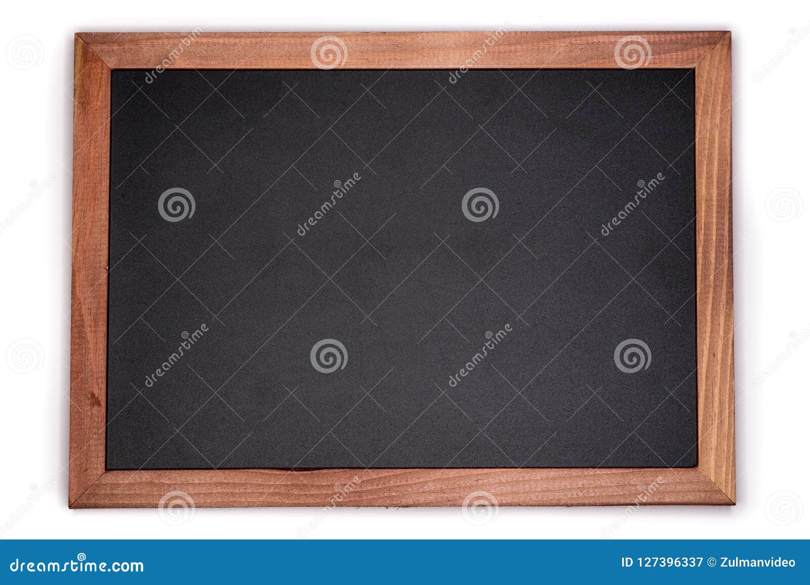 Empty Chalk Board Background. Blank Blackboard With Wooden