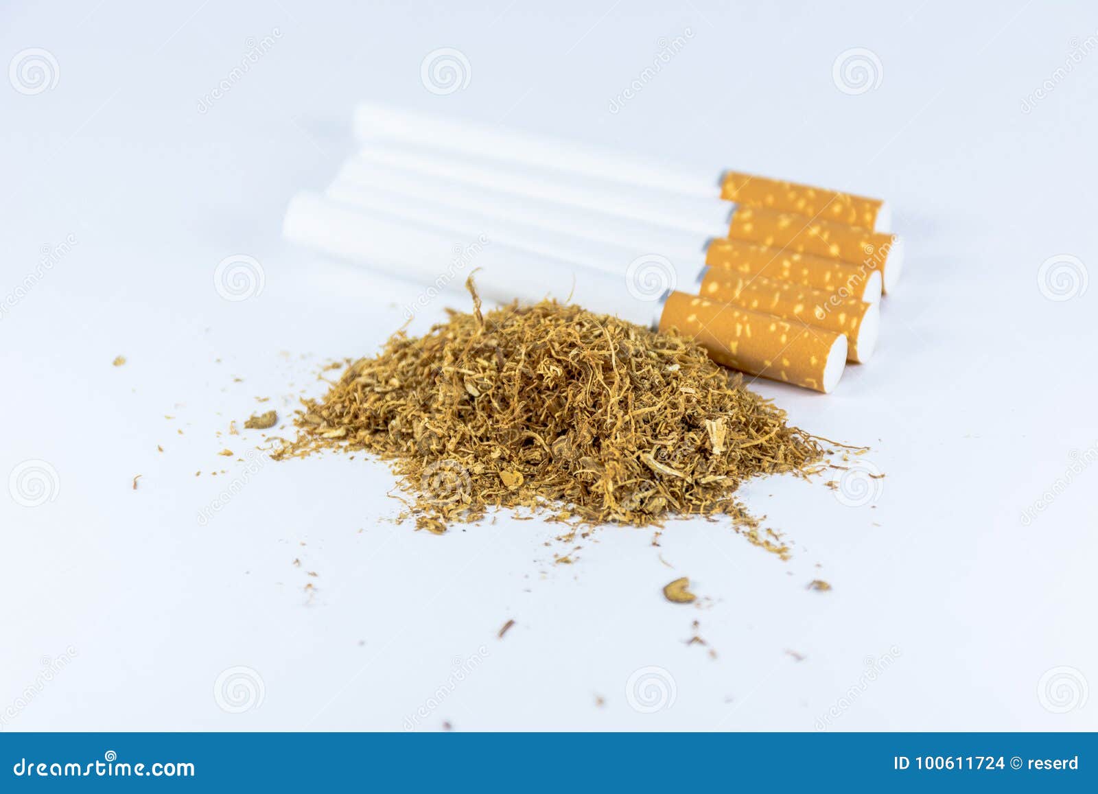 Empty cigarette tubes stock photo. Image of brown, product 100611724