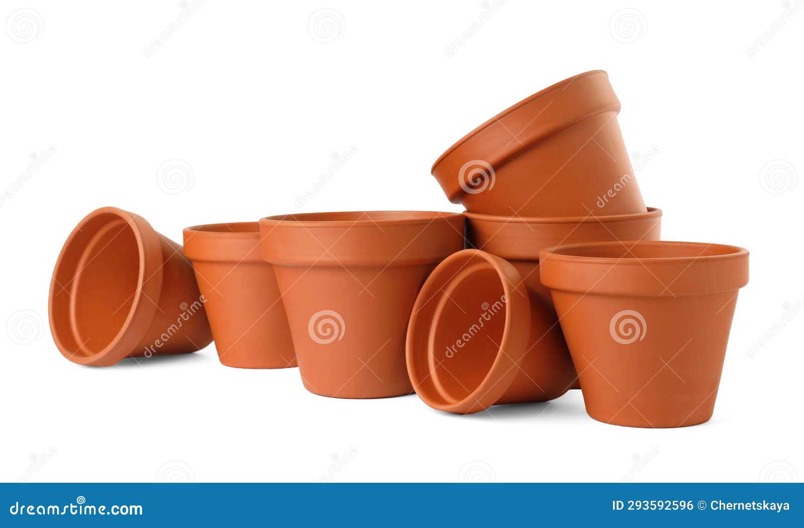 Empty Clay Flower Pots Isolated on White Stock Photo Image of decor