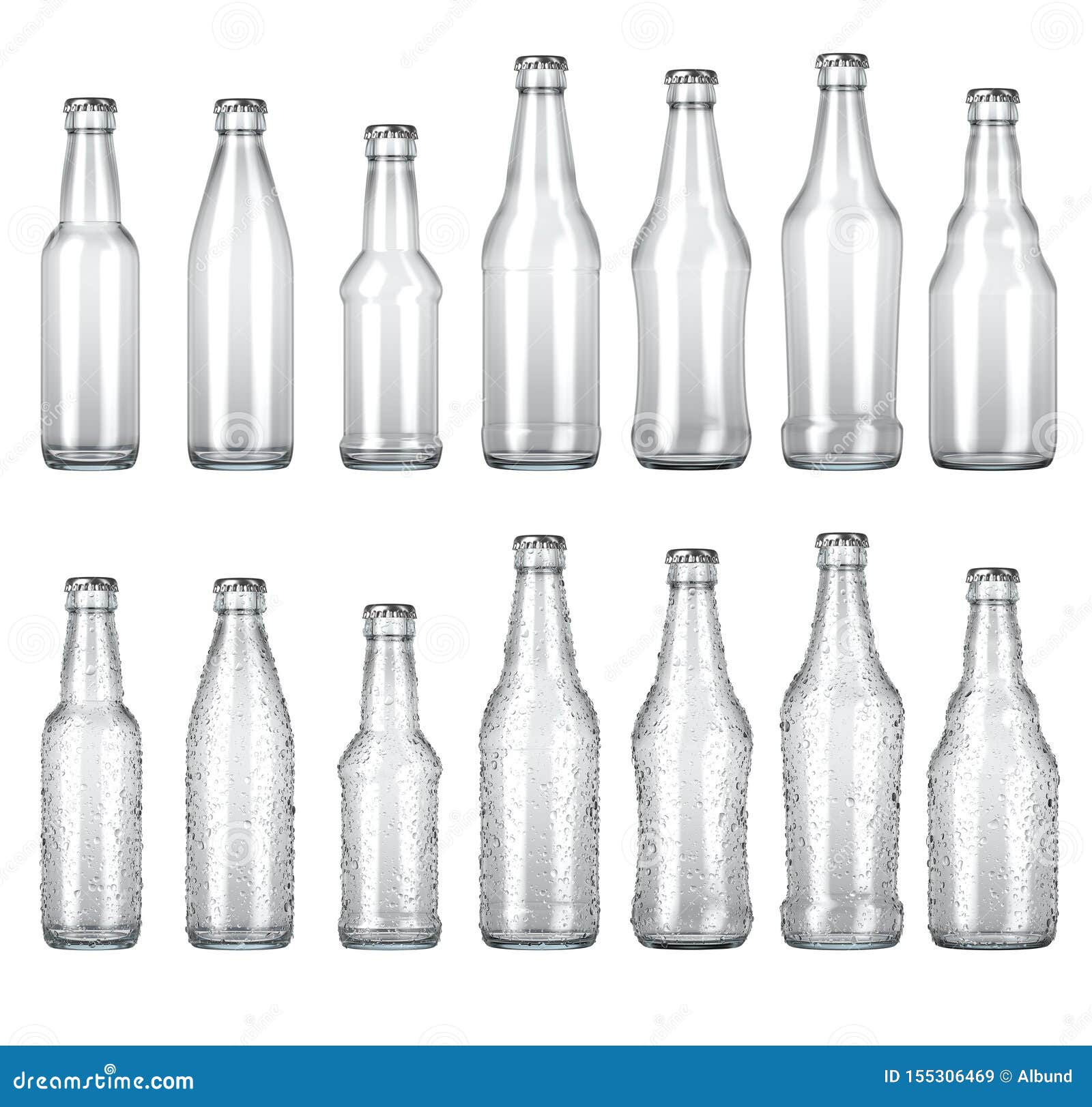 Empty Clear Beer Bottle Shape Range Stock Illustration Illustration