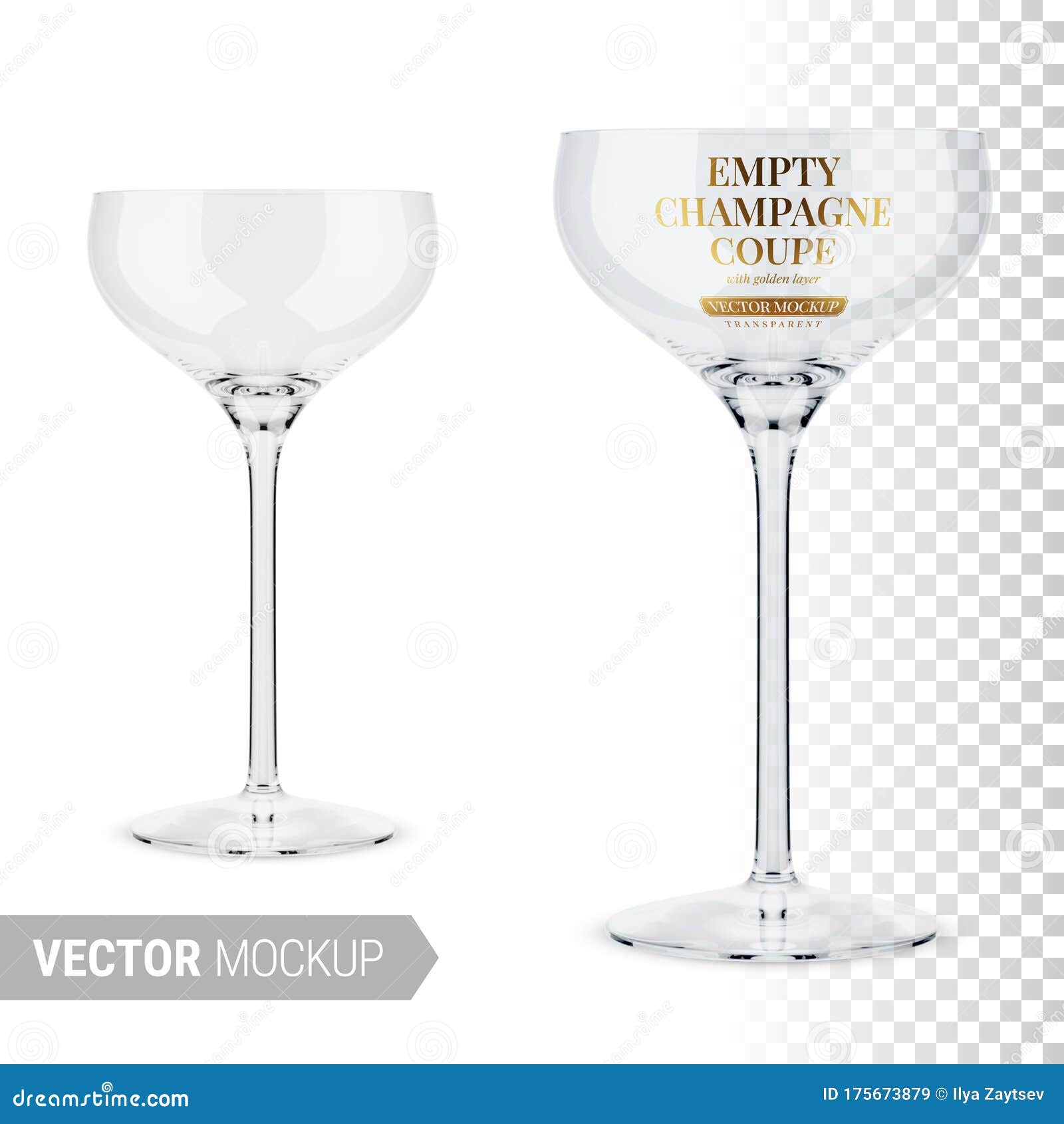 Download Empty Clear Champagne Coupe Template Vector Mockup Stock Illustration Illustration Of Goblet Alcohol 175673879