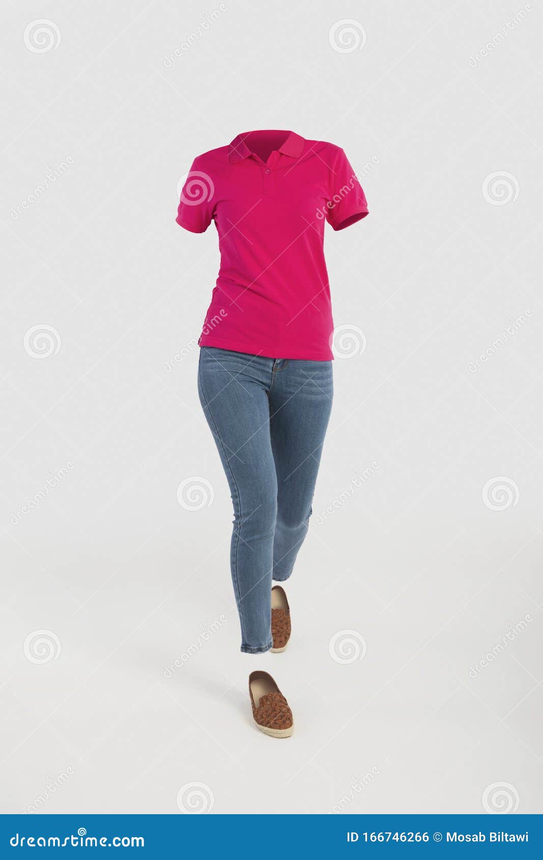 syndroom Decoratief Spruit Empty Clothes Invisible Woman Wearing Pink Polo Shirt and Tight Jeans with  Shoes Posing Stock Photo - Image of clothing, concept: 166746266