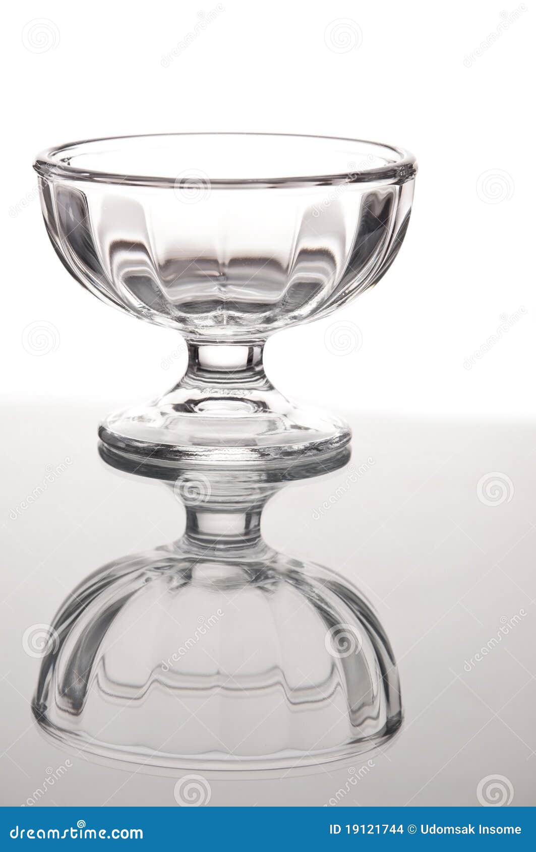Empty Cocktail Glass With Mirror Reflection Stock Photo Image of