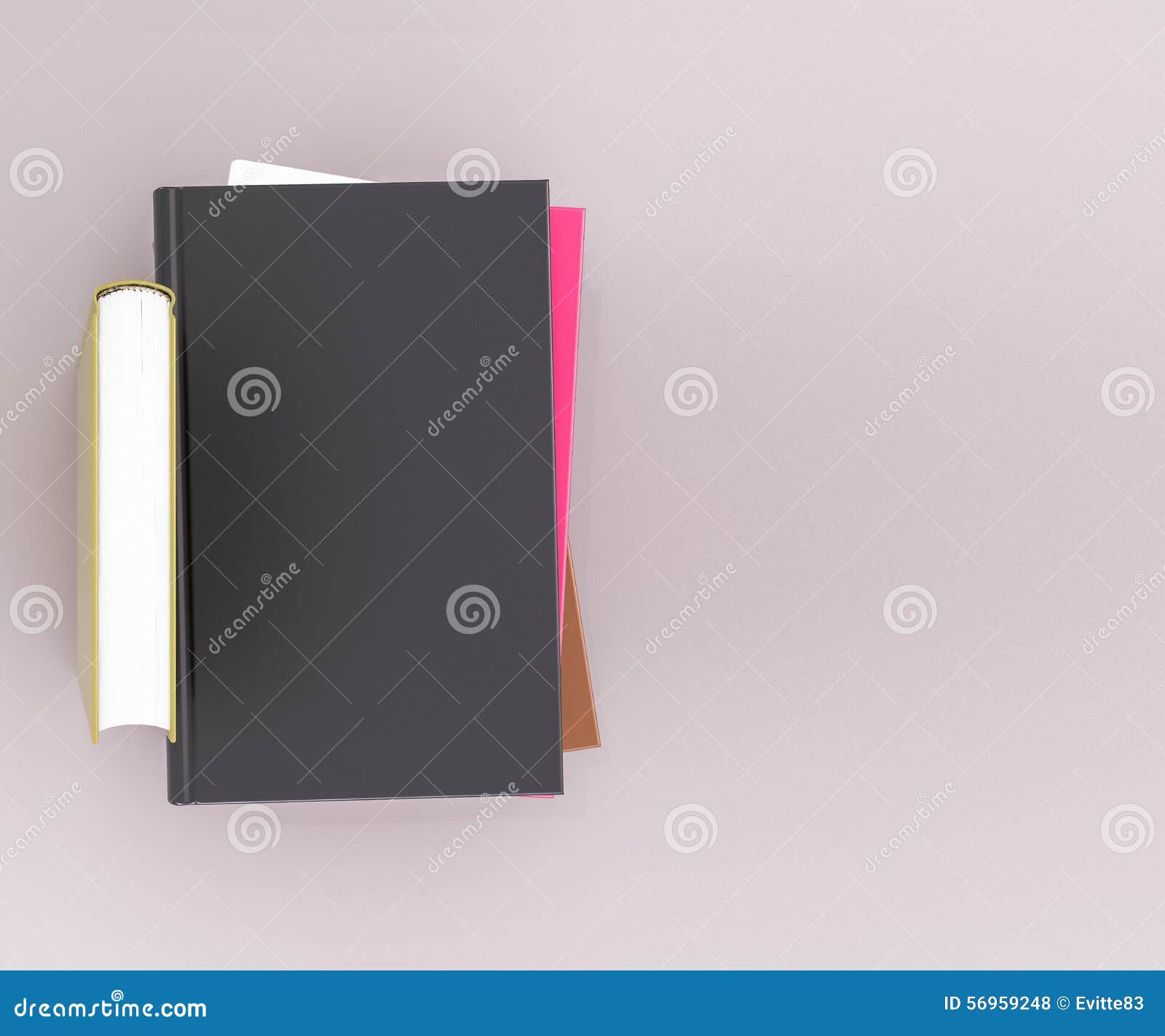 Empty Color Book Mockup Template On Gray Background Stock ...