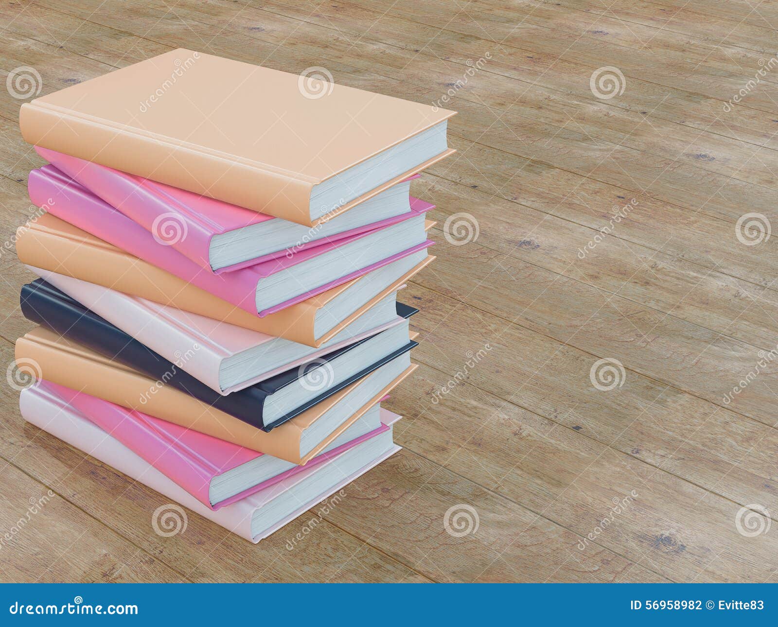 Download Empty Color Book Mockup Template On Wood Background Stock ...