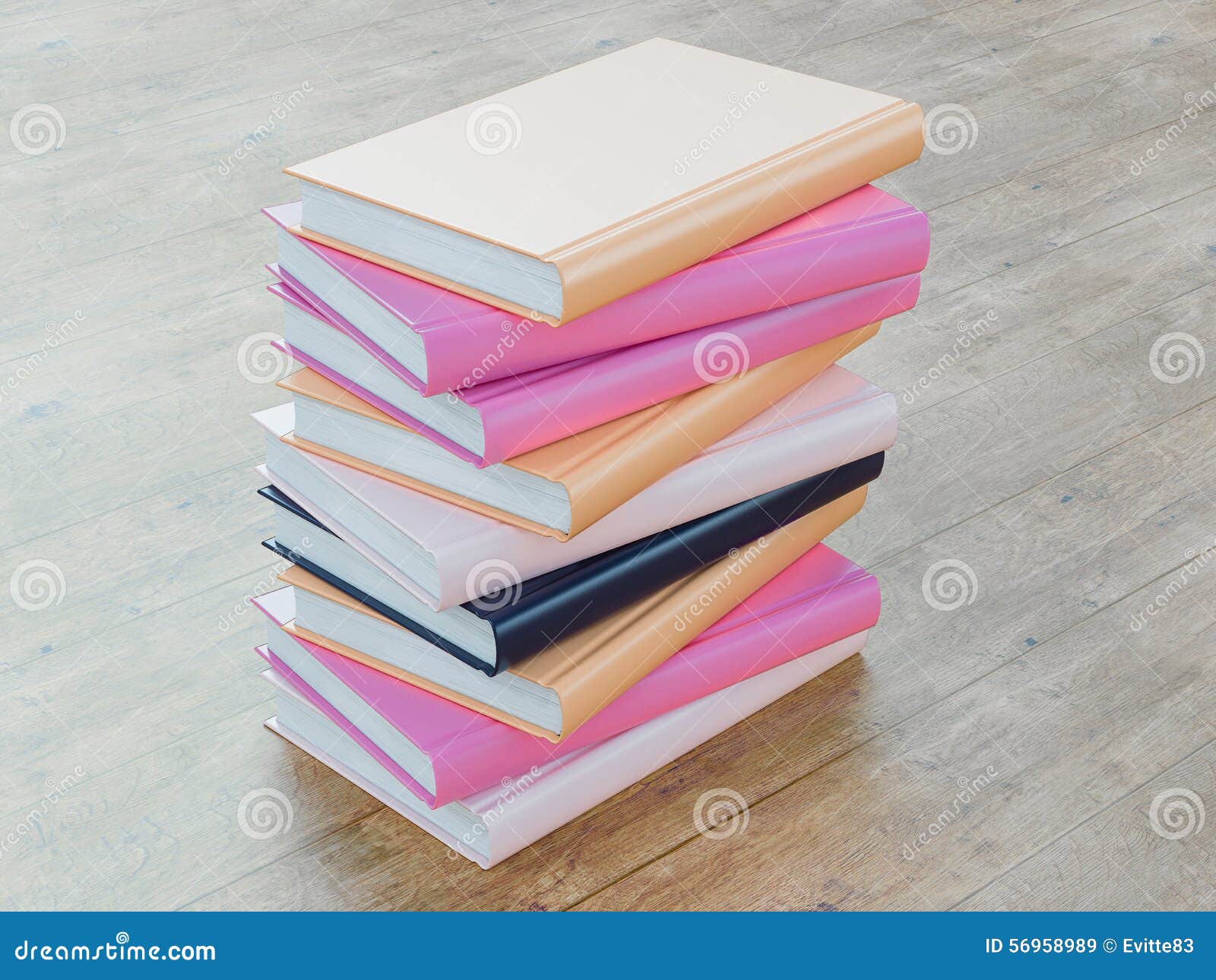 Download Empty Color Book Mockup Template On Wood Background Stock ...