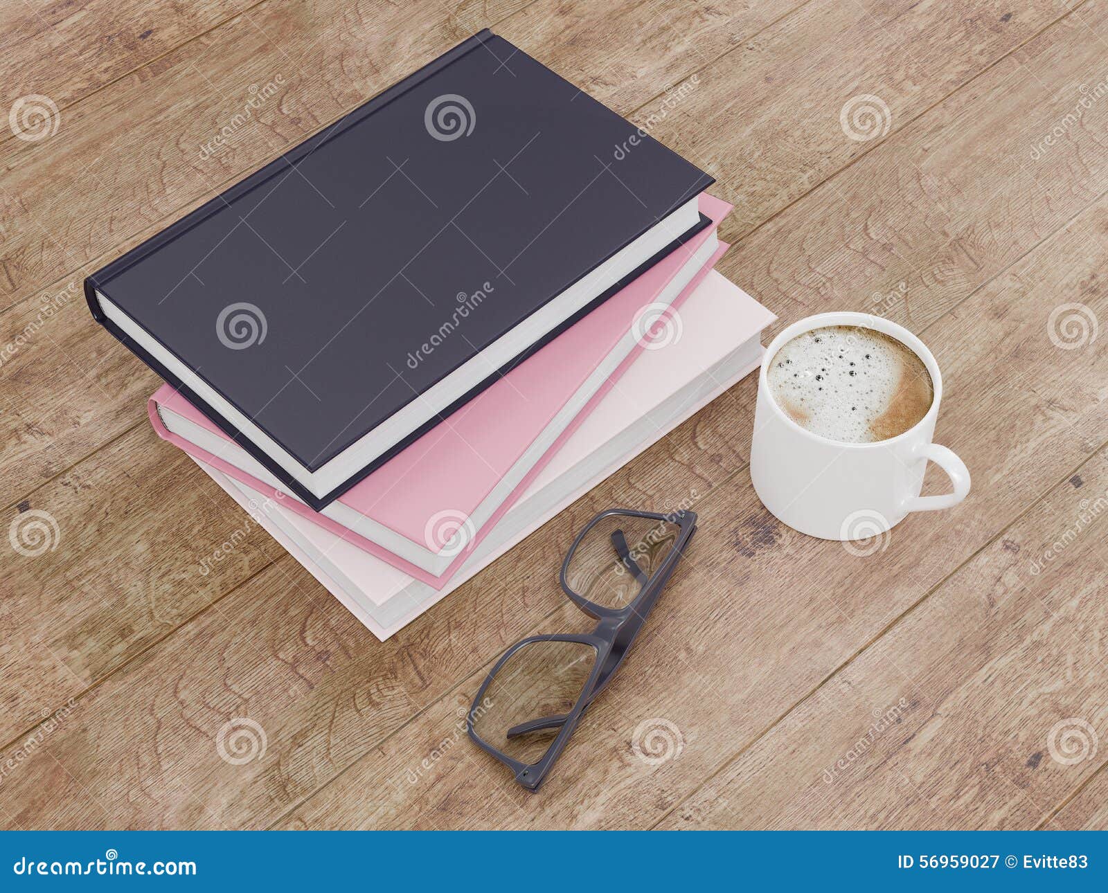 Download Empty Color Book Mockup Template On Wood Background Stock ...