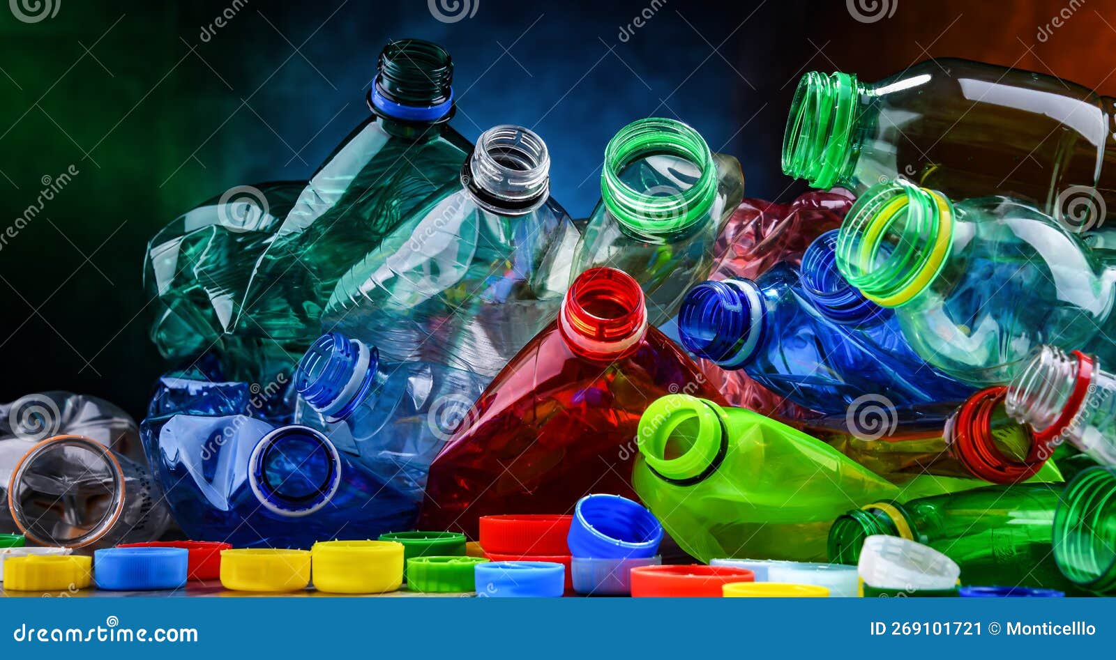 Empty Colored Drink Bottles. Recyclable Plastic Waste Stock Image Image of bisphenola, soft