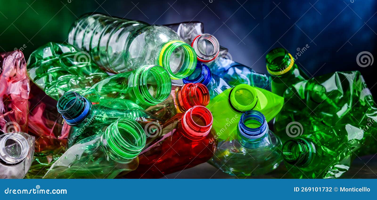 Empty Colored Drink Bottles. Recyclable Plastic Waste Stock Photo Image of soft, drink 269101732