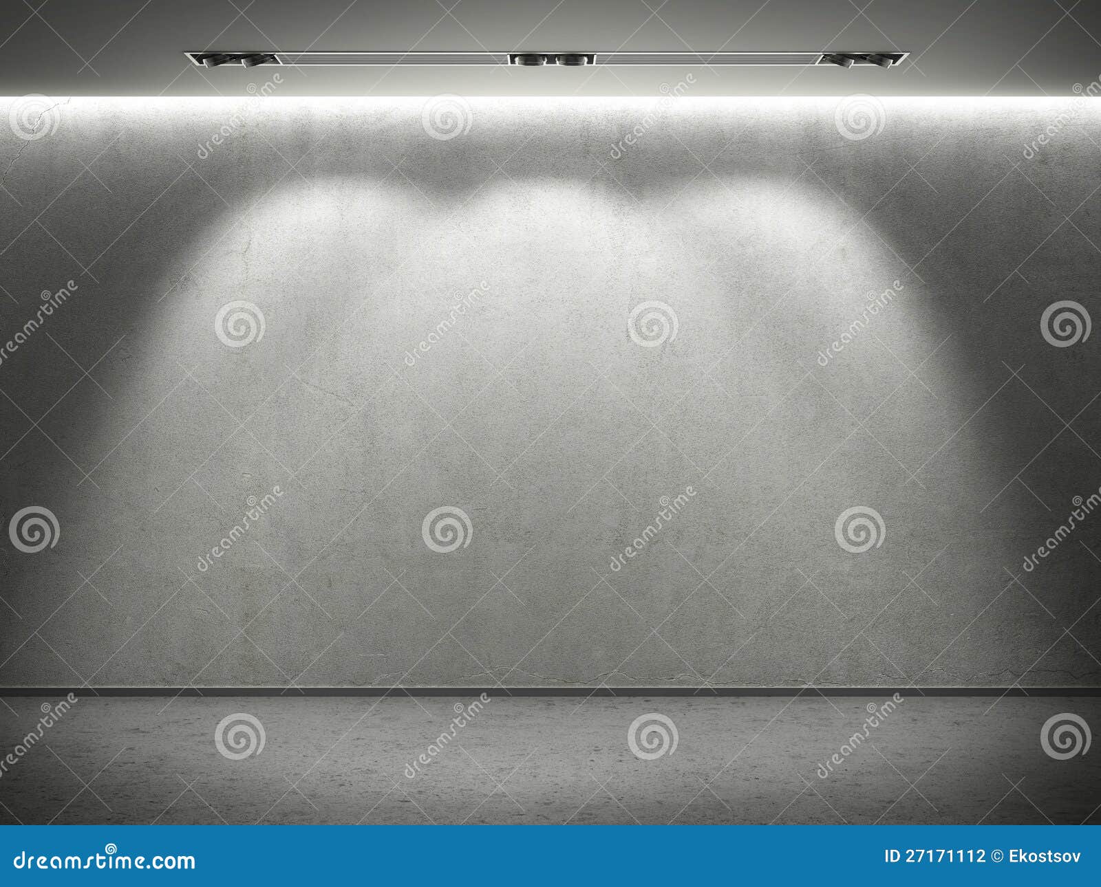 Empty Concrete Wall with 3 Spot Lights Stock Illustration ...