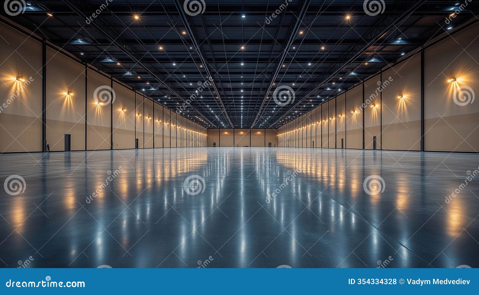 empty convention hall interior with modern . large space suitable for conferences exhibitions. modern architecture with