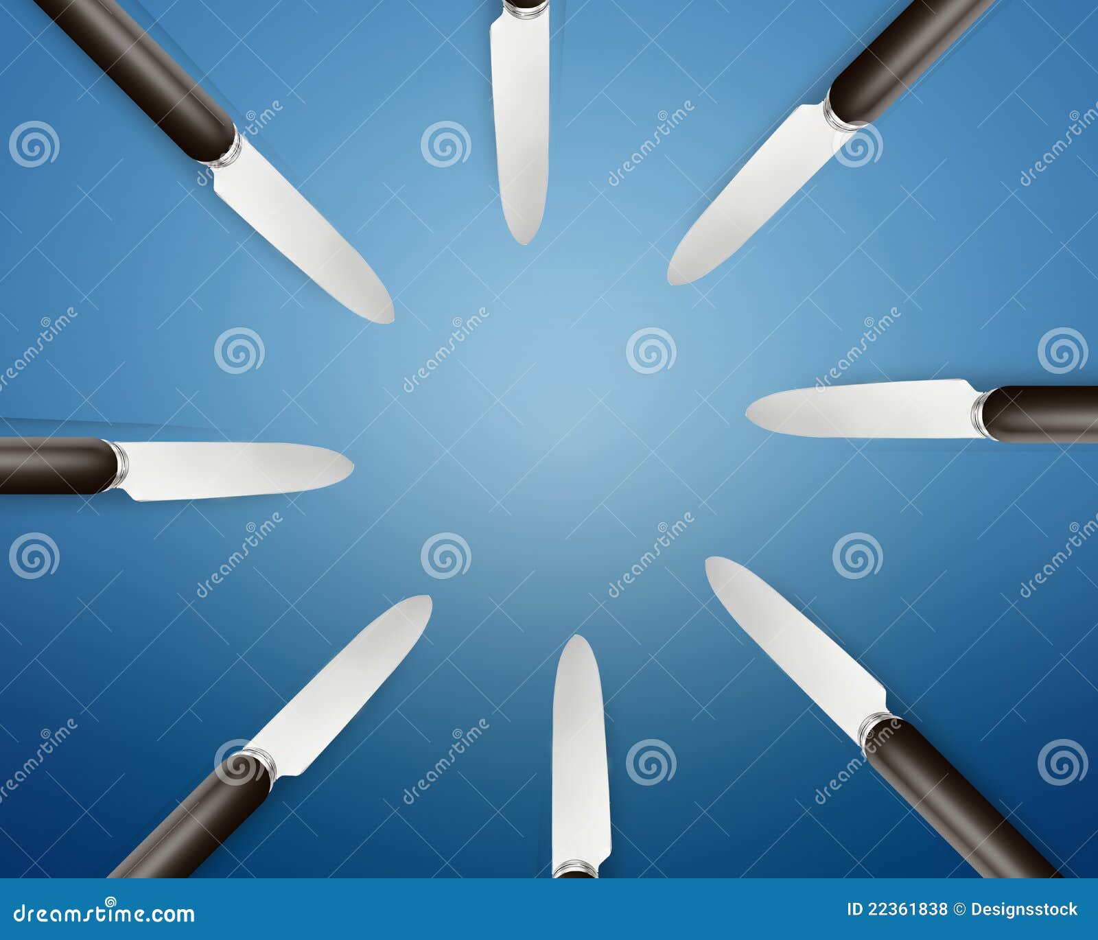Empty Copy Space Circle in Set of Knives Stock Illustration
