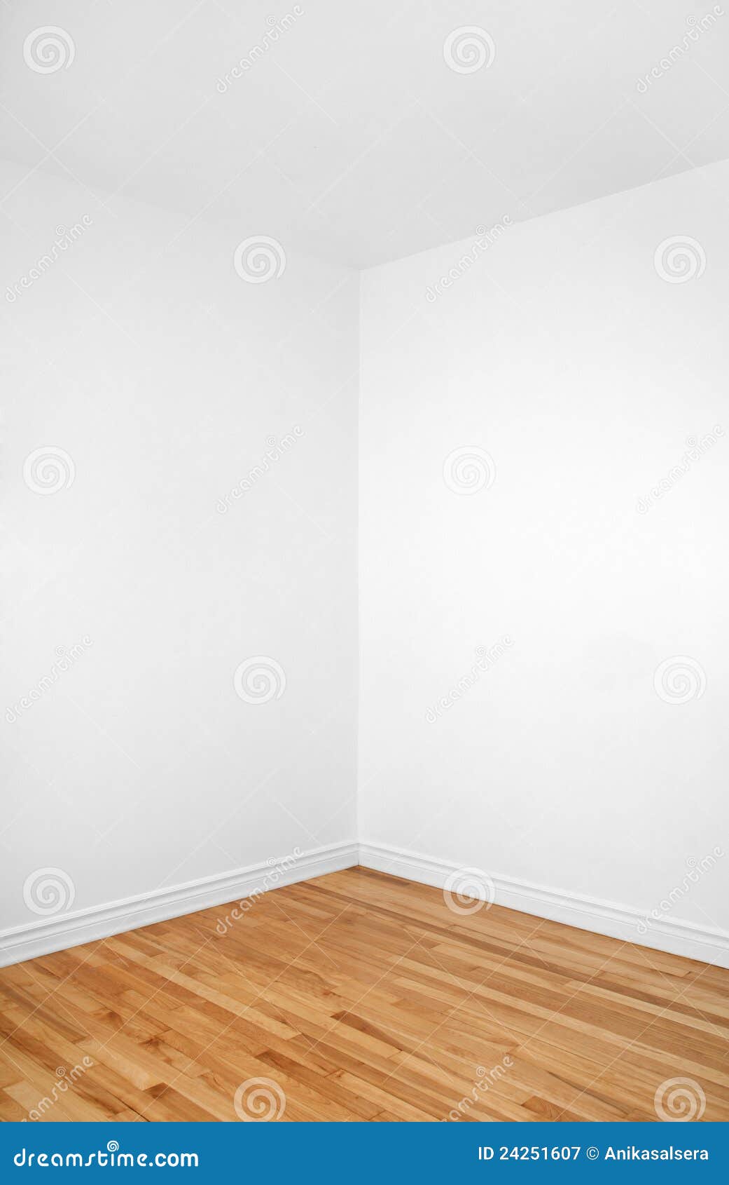 empty corner of a room with wooden floor