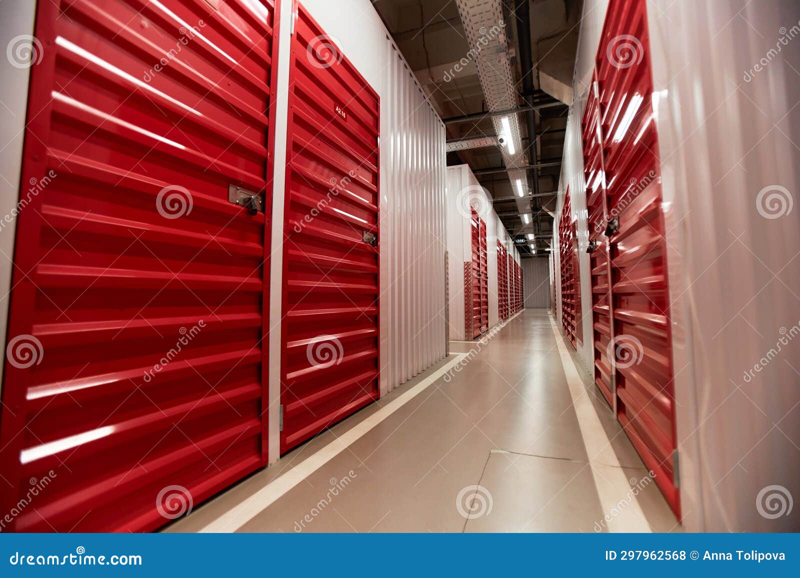 Empty Corridor in SelfStorage in Warehouse Stock Photo Image of