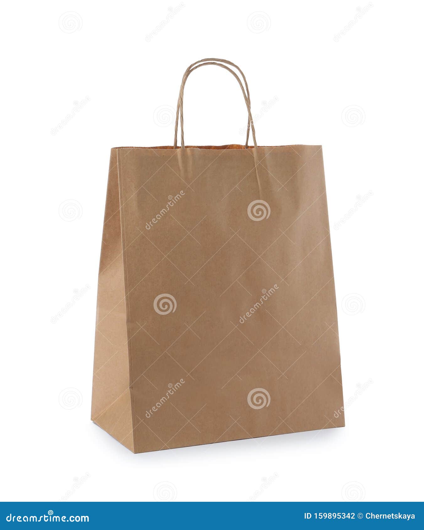 Download Empty Craft Paper Bag On White. Mockup For Design Stock ...