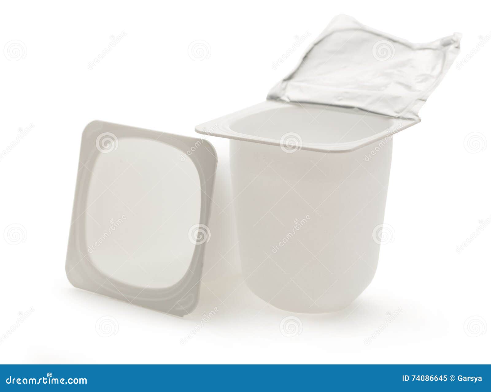 Empty Crushed Plastic Yogurt Pots RoyaltyFree Stock Photo