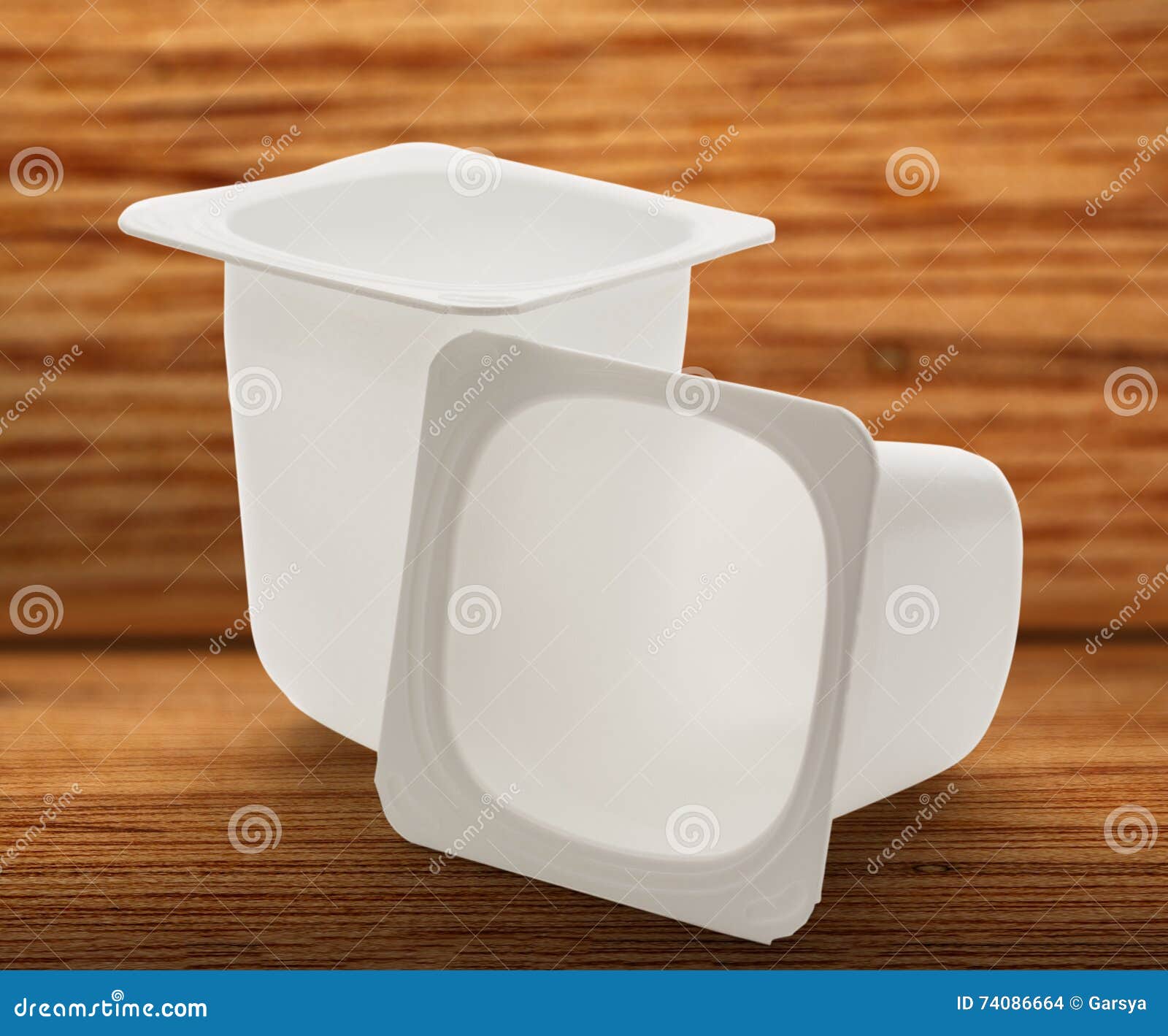 Empty Crushed Plastic Yogurt Pots Stock Photo Image of container