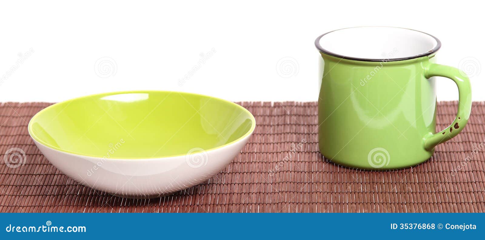 Empty cup and bowl stock photo. Image of drink, blank 35376868