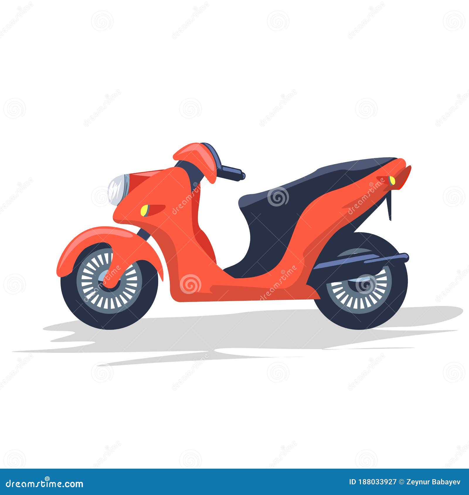 Empty Delivery Courier Motorcycle or Scooter. Flat and Solid Color ...