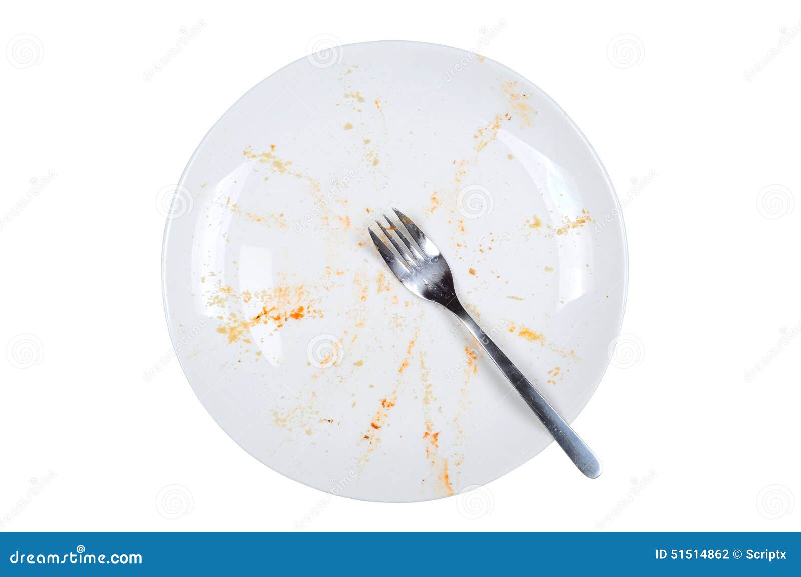 Empty and Dirty Plate, on White Background Stock Photo Image of lunch