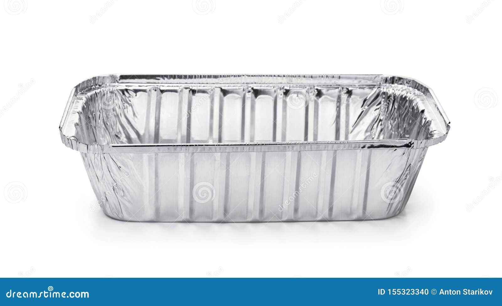 Empty Disposable Square Aluminium Foil Baking Dish Stock Photo Image