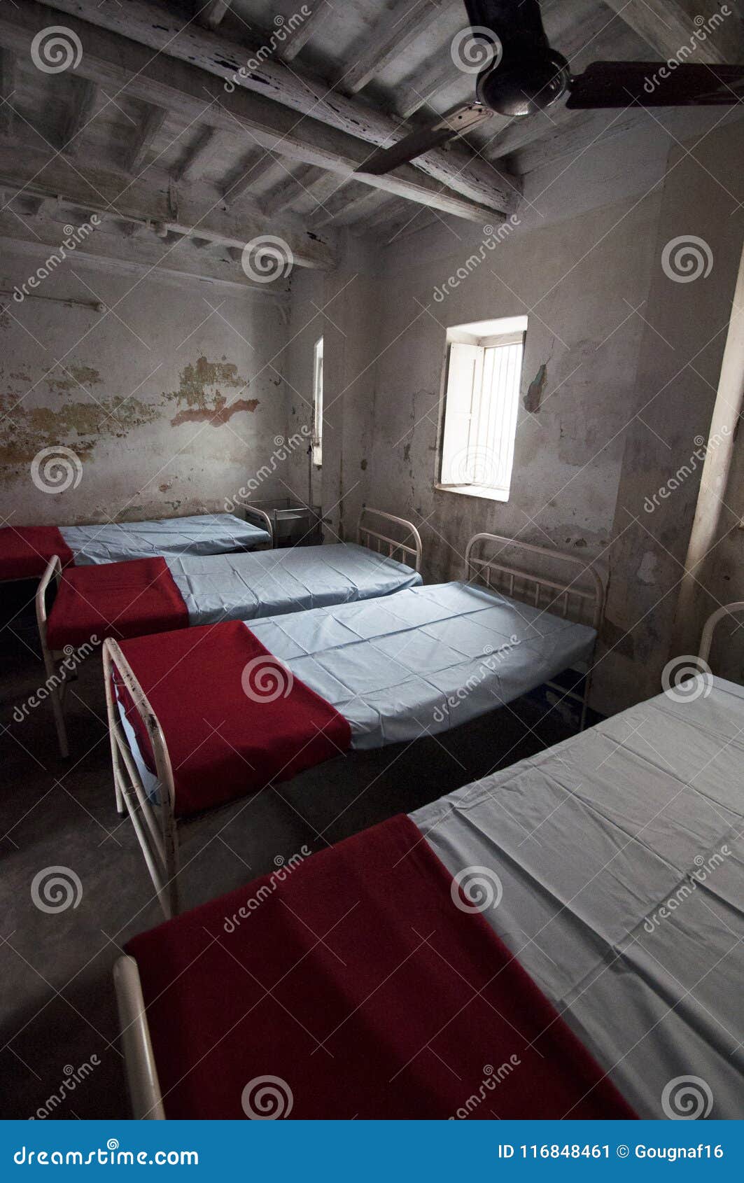 Empty Dormitory In A Clinic In Bihar India Stock Image