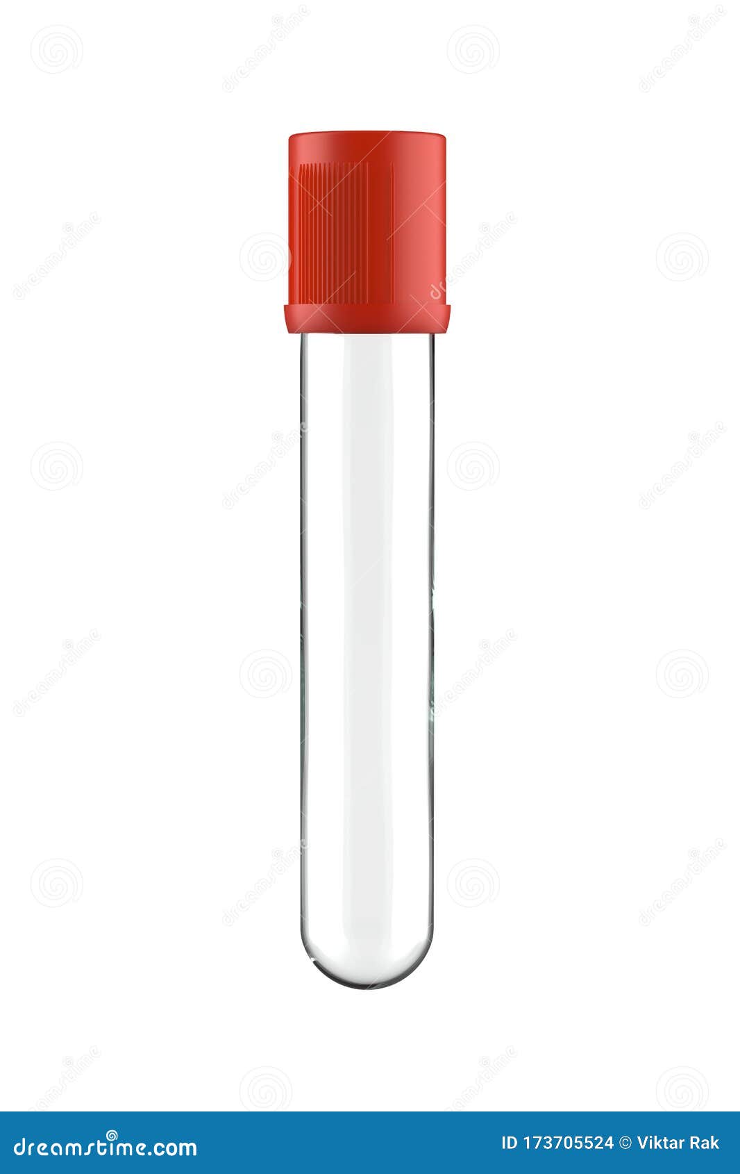 Empty Edta Vacuum Blood Test Tube With Red Cap Isolated On White Stock Illustration Illustration Of Prolactin Clear