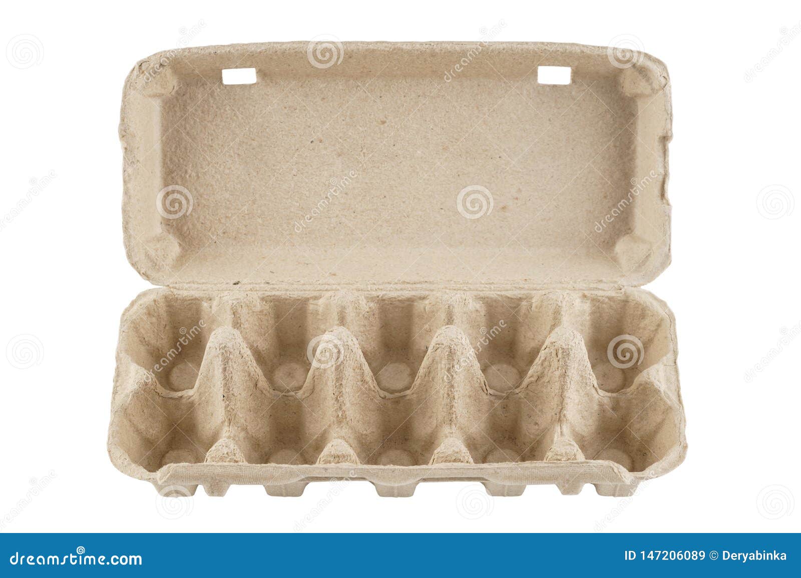 empty egg carton, box, tray or container  on white
