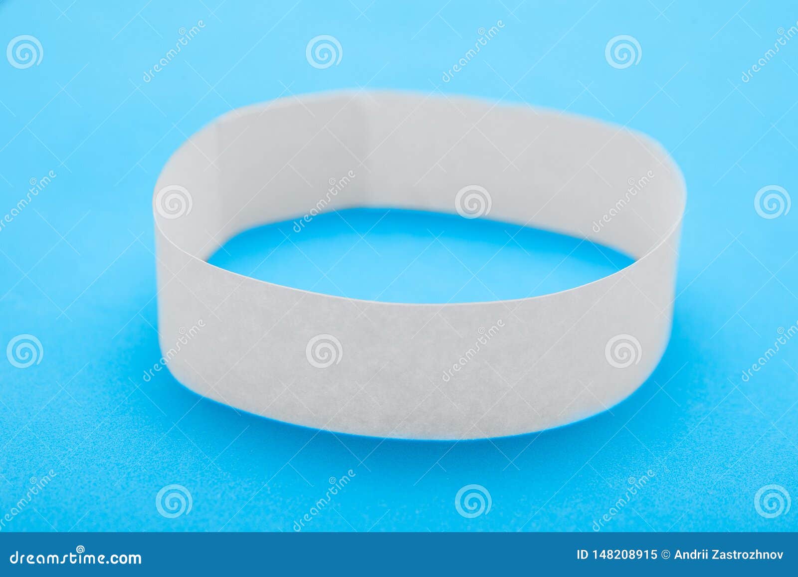 Download Empty Event Wristband Mockup. Blue Background Stock Image ...