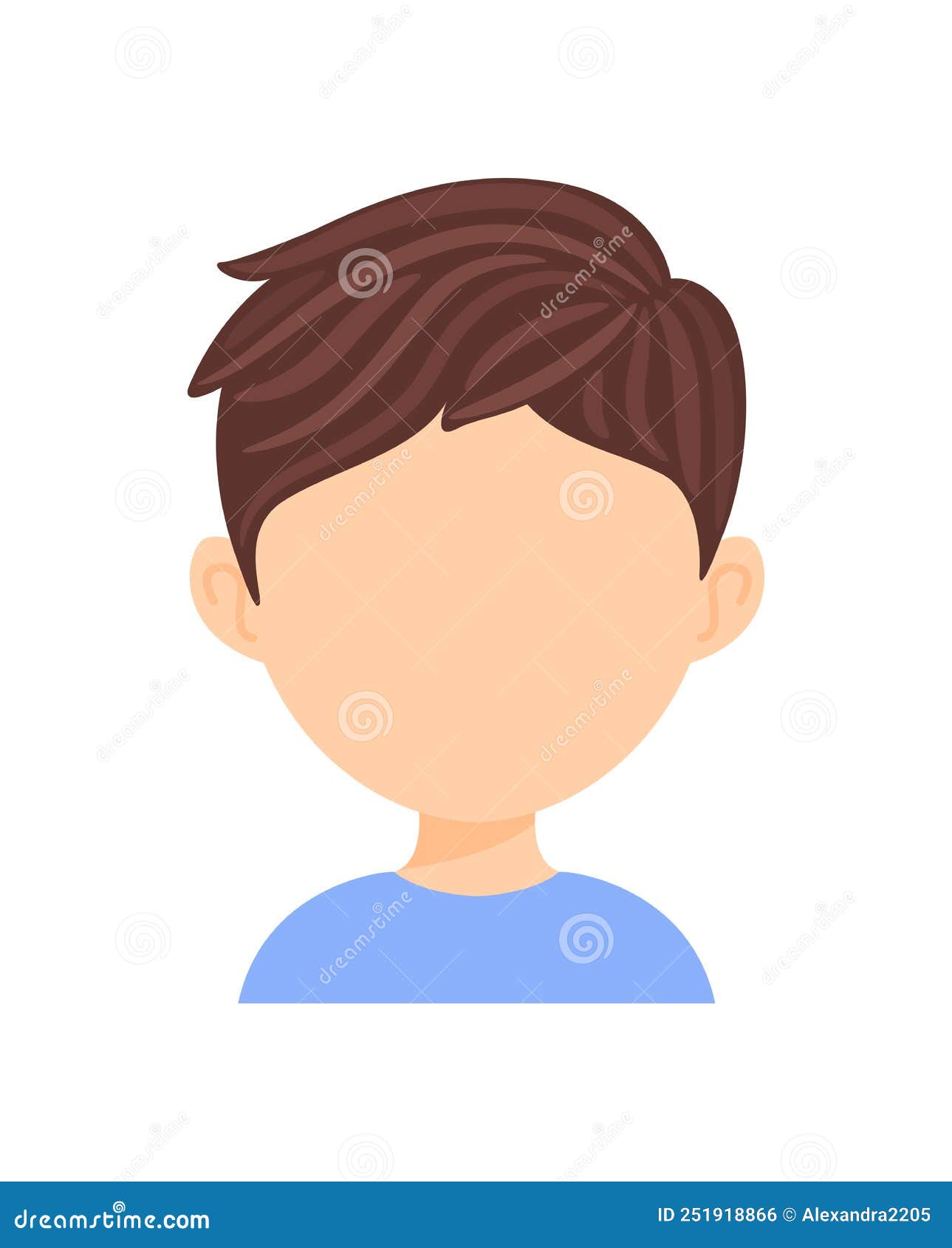 Premium Vector  A cartoon of a boy's face with a t - shirt on it.