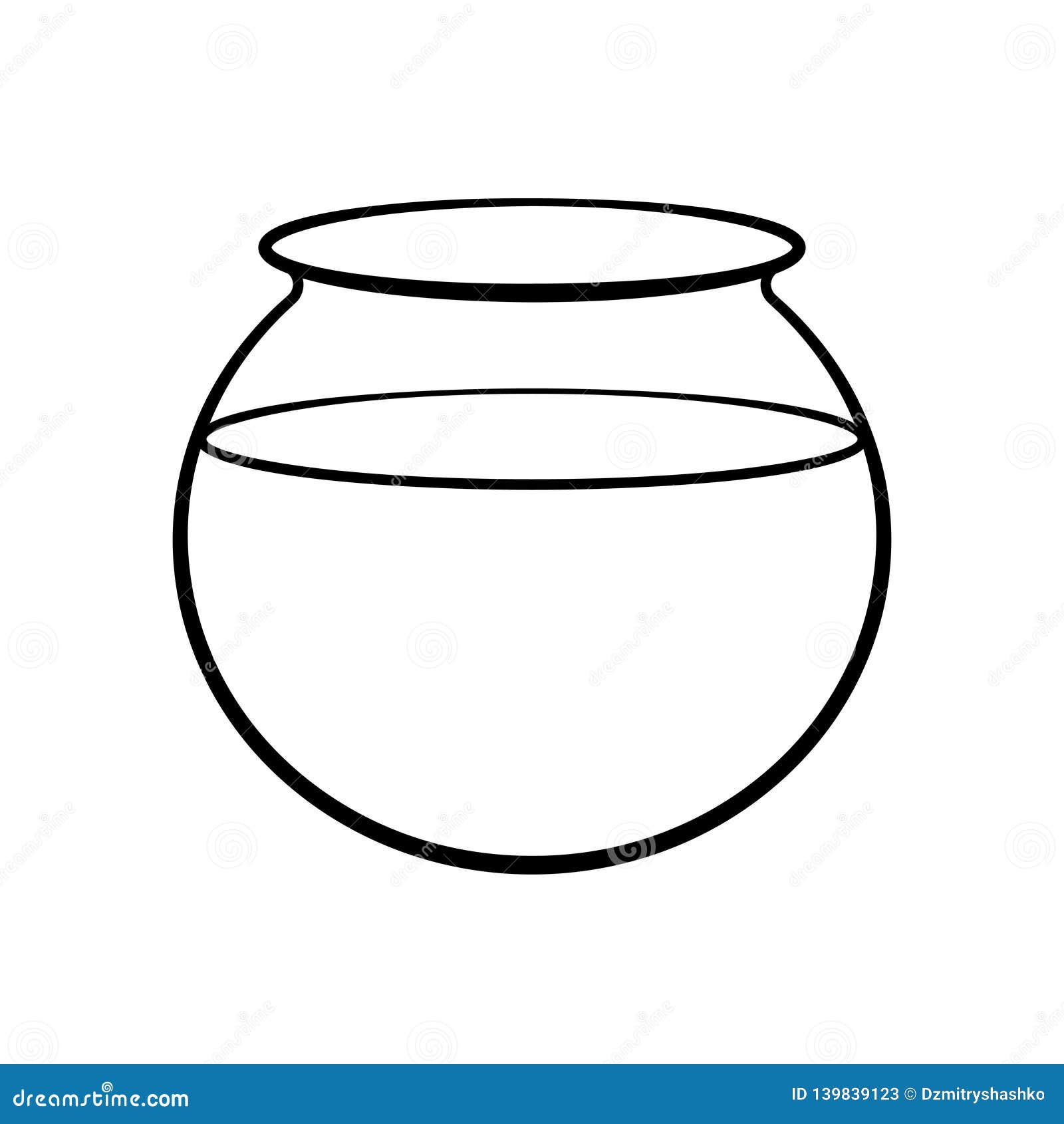 fish bowl outline clipart