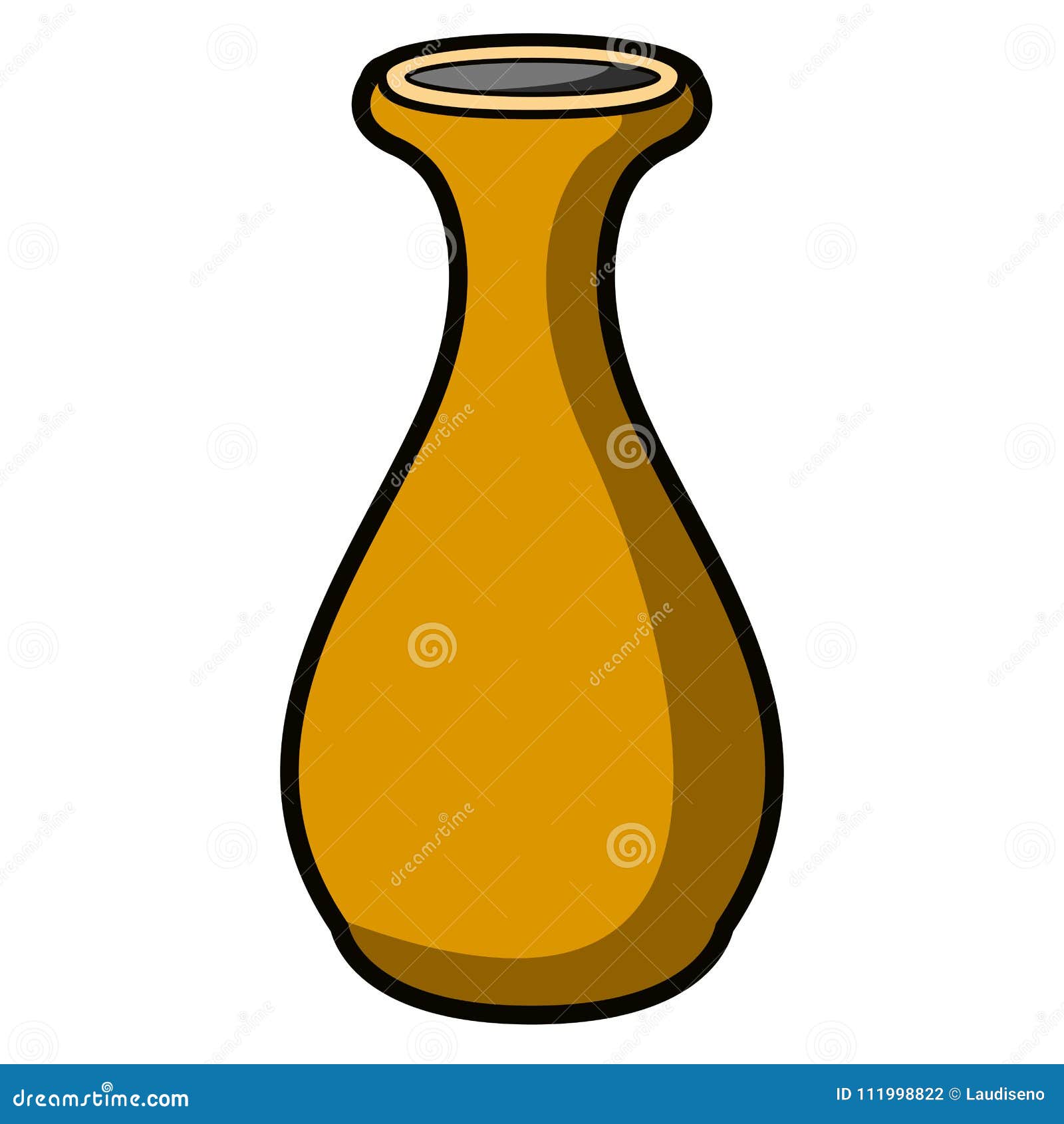 Empty Flower Pots Set, Isolated On White Background. Vector Hand Drawn