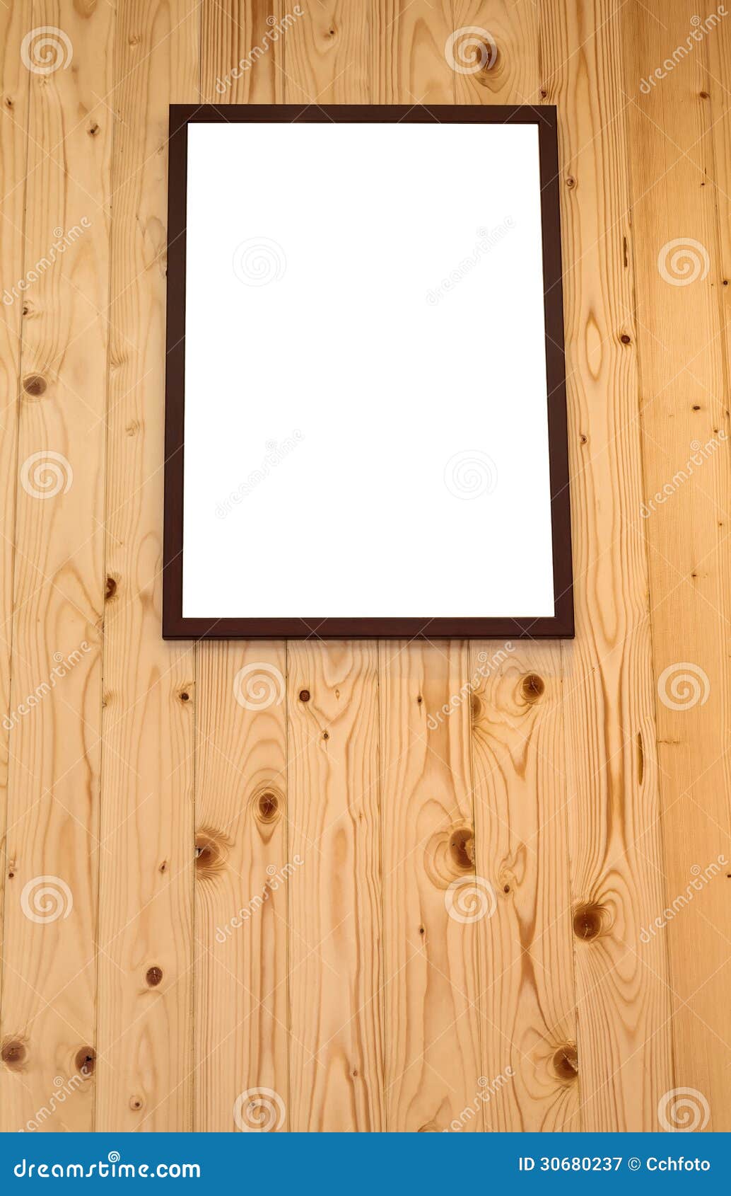 An empty frame on the woody wall