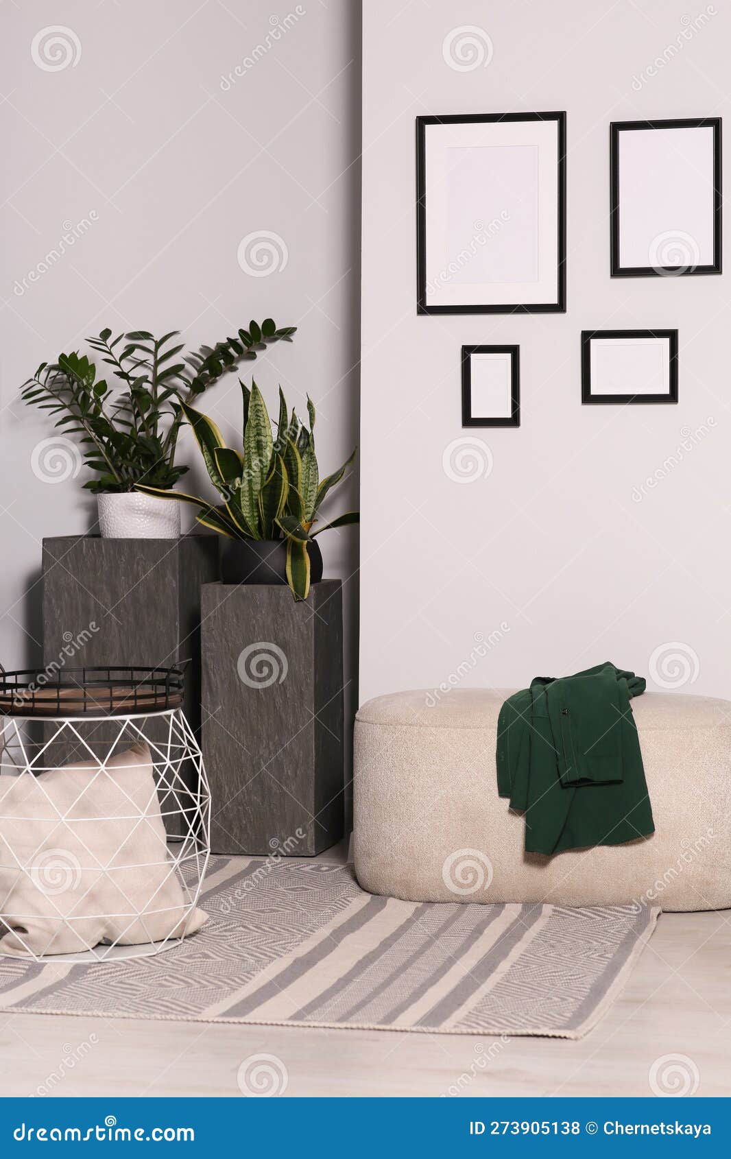 Empty Frames Hanging on White Wall in Room Stock Photo Image of
