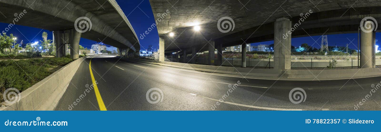 empty freeway at night