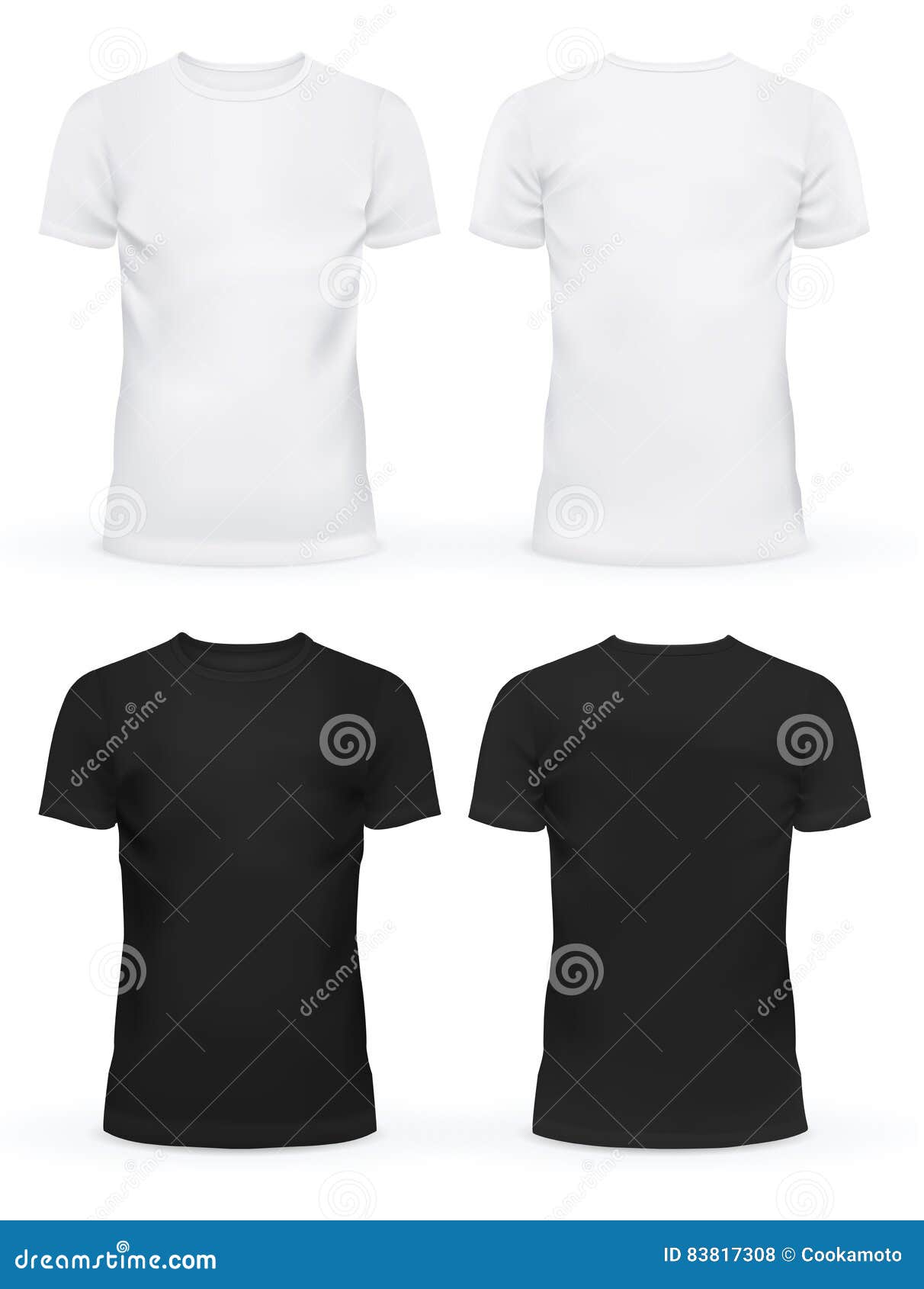 White And Black Tshirt Mockup Sport Blank Shirt Template Front And