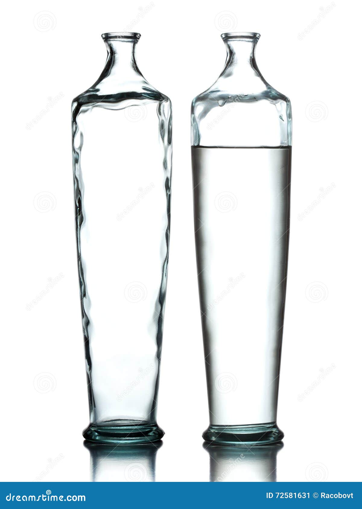Empty and Full Water Glass Vase Stock Image Image of object, bowl