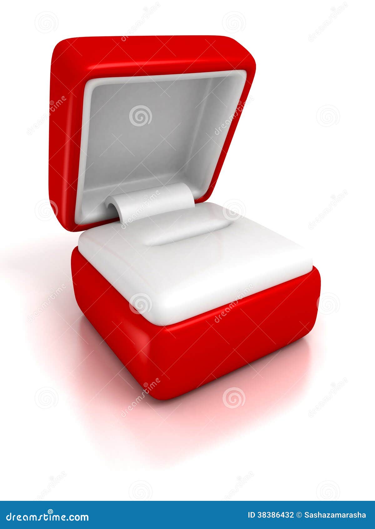 Empty Gift Jewelry Box on White Background with Reflection Stock Illustration Illustration of