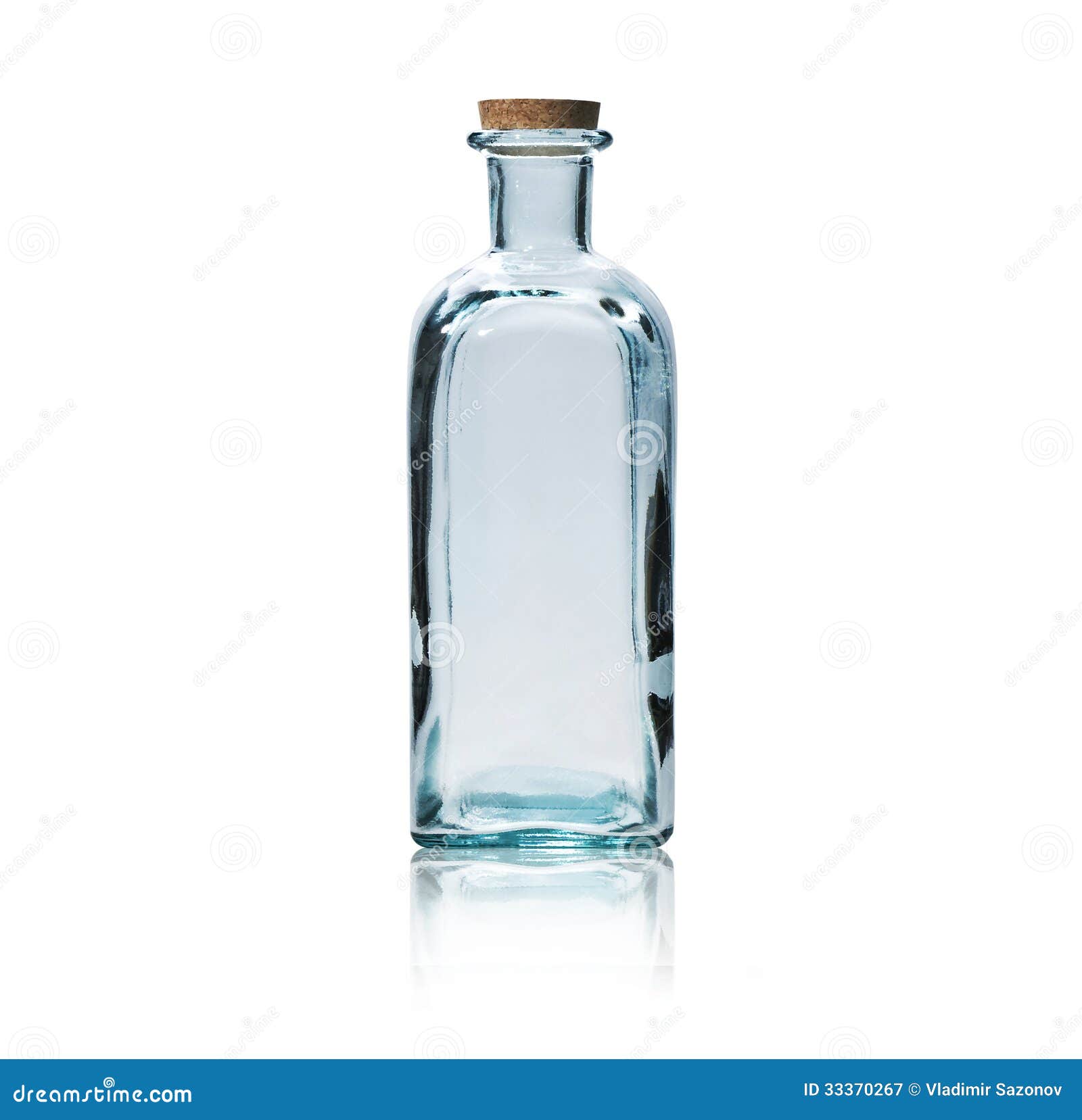 Empty Glass Bottle with Cork Stopper. Stock Image Image of canister