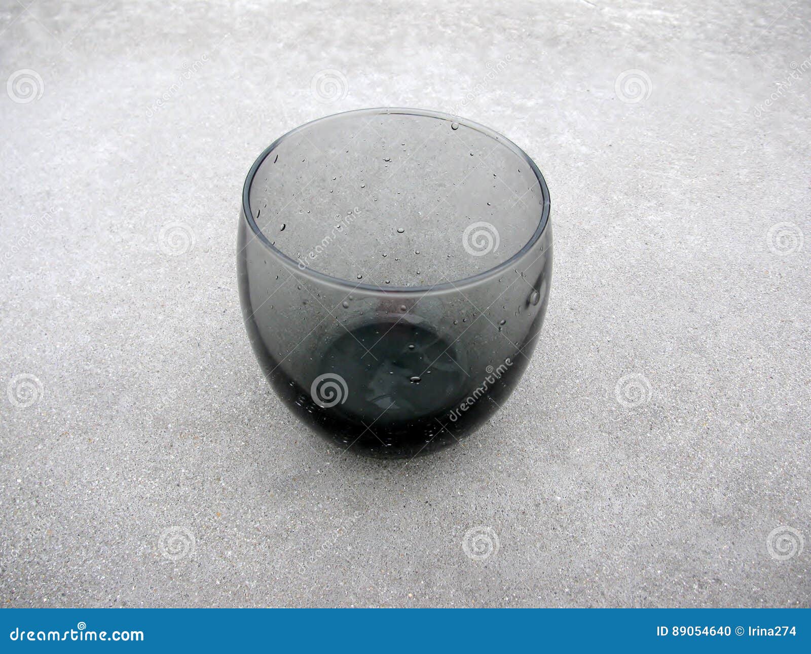 Empty Glass On A Concrete Countertopgrey Glass Stock Photo Image